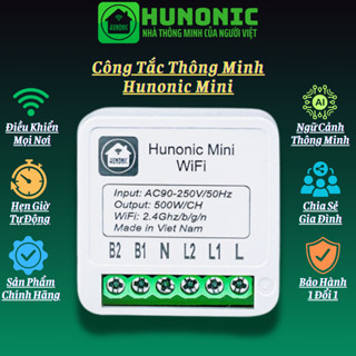 Công Tắc Hunonic Mini , Công Tắc Thông Minh Kết Nối Wifi Kết Hợp Với Công Tắc Cơ Điều Khiển Mọi Thiết Bị Qua Điện Thoại