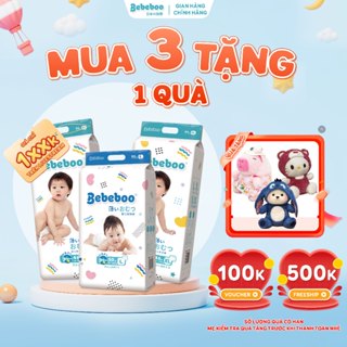 COMBO 3 BỊCH Tã/Bỉm Dán/Quần Bebeboo Nhật Bản đủ size NB80/S70/M60/M54/L50/XL46/XXL42/XXXL40 - KHÔNG QUÀ