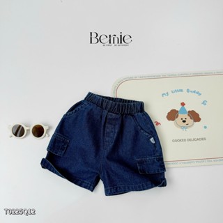 Quần short jean lửng phối túi BERNIE cho bé trai phong cách Hàn Quốc  size 9kg tới 30kg T0225Q12