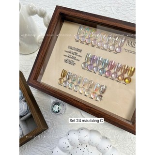  Set tráng gương nail 24 màu mã C - Trang trí móng nhiều màu - Tằng kèm bảng màu 