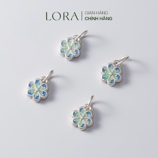  Charm Treo Mặt Dây Chuyền Bạc S925 Cho Vòng Tay Lắc Tay Lắc Chân Hình Bông Hoa Xanh Lora Jewelry 