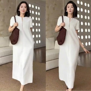 Váy linen dáng dài, đầm suông nữ ngắn tay thiết kế hai lớp vải mềm mát phong cách nữ tính trẻ trung 7.Beautiful V193