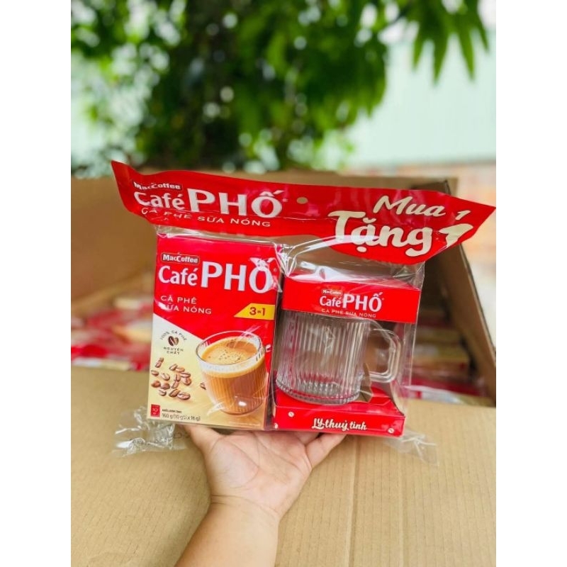 Cafe Phố cafe sữa nóng tặng ly thủy tinh dày dặn siêu xinh