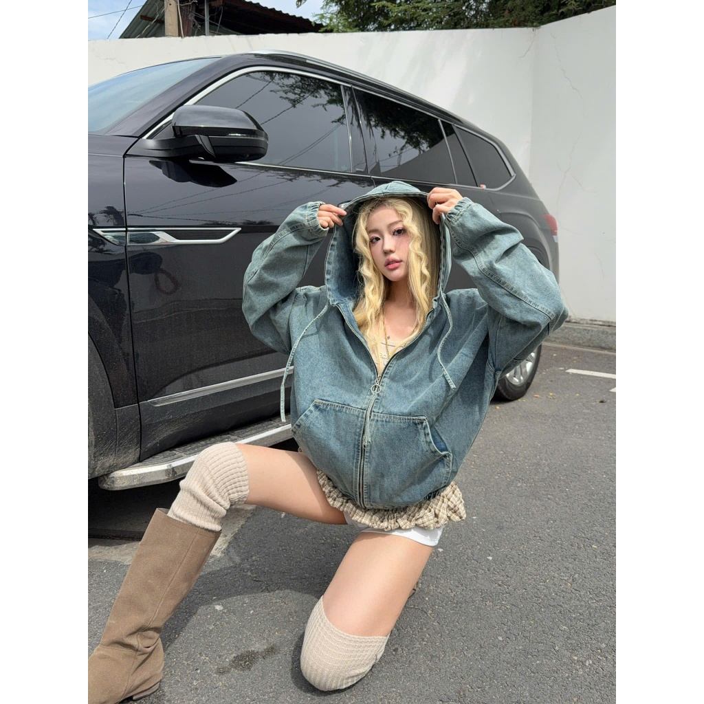 YC1996 - ÁO KHOÁC JEANS VER2 BASIC ĐƠN GIẢN LOCAL BRAND UNISEX | BigBuy360 - bigbuy360.vn