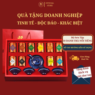  Set Trà Cao Cấp PHÚC KHÍ DỒI DÀO Kèm Bộ Ấm Sang Trọng Quà Tặng Biếu Sếp Đối Tác Bố Mẹ Dịp Lễ 