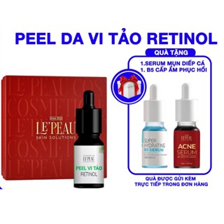 (Mẫu Mới) Serum Peel Da Vi Tảo Retinol 10ml LE'PEAU, Tặng Kèm Serum B5 Và Serum Mụn