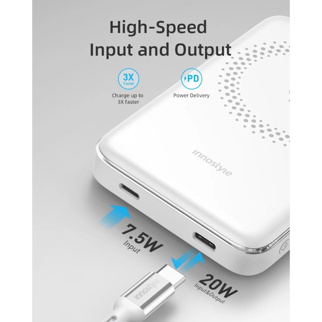 Pin dự phòng không dây từ tính Innostyle Powermag Slim 15W Wireless 10000mah chính hãng, sạc nhanh | BigBuy360 - bigbuy360.vn