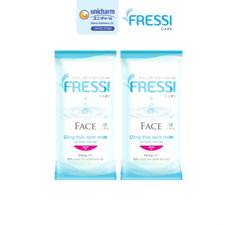 [HB GIFT] Combo 2 Khăn ướt chăm sóc da Fressi Care Face gói 20 miếng/gói