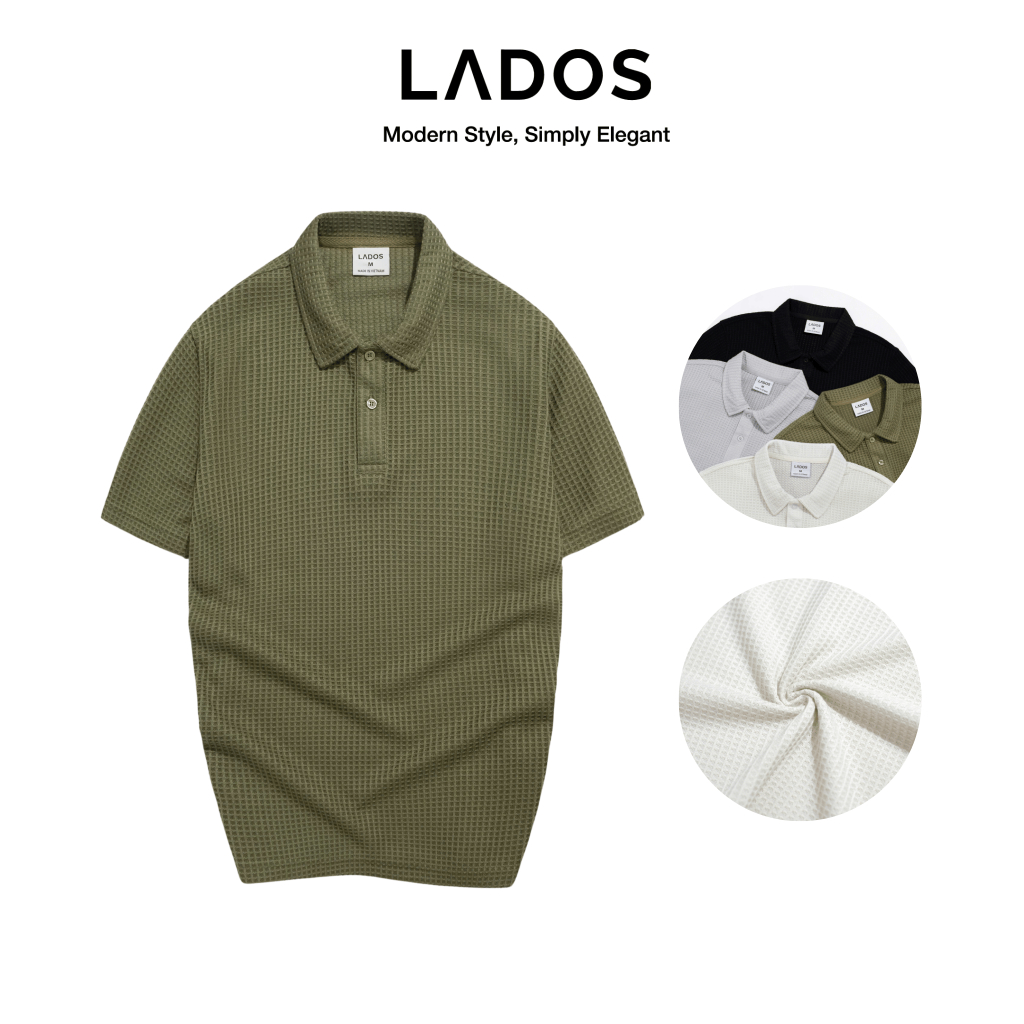 Áo Thun polo nam ngắn tay LADOS-9205 chất thun dệt waffle phong cách thời trang trẻ trung sang trọng