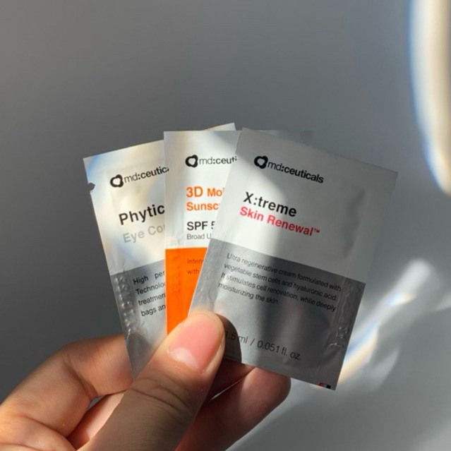 [Mini Sample] [Hàng Công Ty] MD:ceuticals Kem Dưỡng X:Treme – Kem Chống Nắng MD:3D SPF50+ – Kem Mắt 