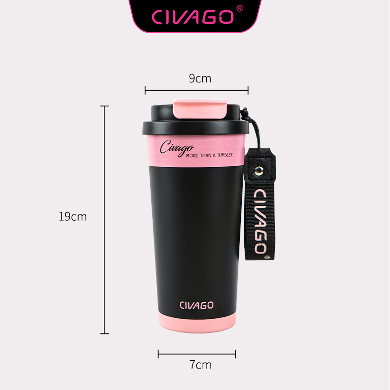 CIVAGO（17OZ）cốc cà phê lõi tráng men chống gỉ 304 hai lớp chân không, dùng ống hút hoặc uống trực tiếp, giữ nóng giữ lạn | BigBuy360 - bigbuy360.vn
