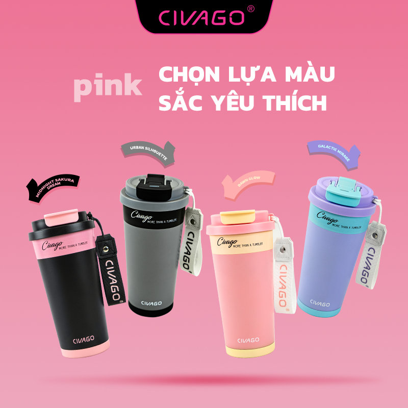CIVAGO（17OZ）cốc cà phê lõi tráng men chống gỉ 304 hai lớp chân không, dùng ống hút hoặc uống trực tiếp, giữ nóng giữ lạn | BigBuy360 - bigbuy360.vn