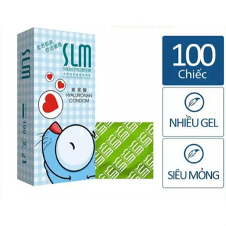Bao cao su 49mm SLM nội địa Trung mỏng, nhiều gel bôi trơn - Hộp 100 bao
