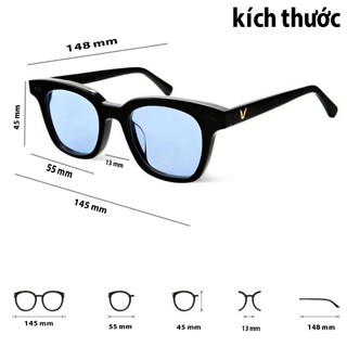 Mắt kính chữ V phong cách Hàn Quốc, kính mắt thời trang xuyên đêm nhiều màu cao cấp