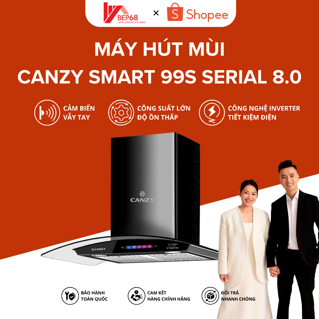Hút mùi Canzy smart 99s serial 8.0 🍅 𝑭𝑹𝑬𝑬𝑺𝑯𝑰𝑷 🍅 Máy Hút Mùi Canzy Động Cơ Siêu Khỏe Cảm Biến Vẫy Tay