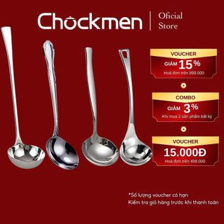 Muôi Múc Canh CHOCKMEN Inox 18 10 Cao Cấp Muôi Muỗng Ăn Lẩu Muôi Múc Súp Canh Hầm 