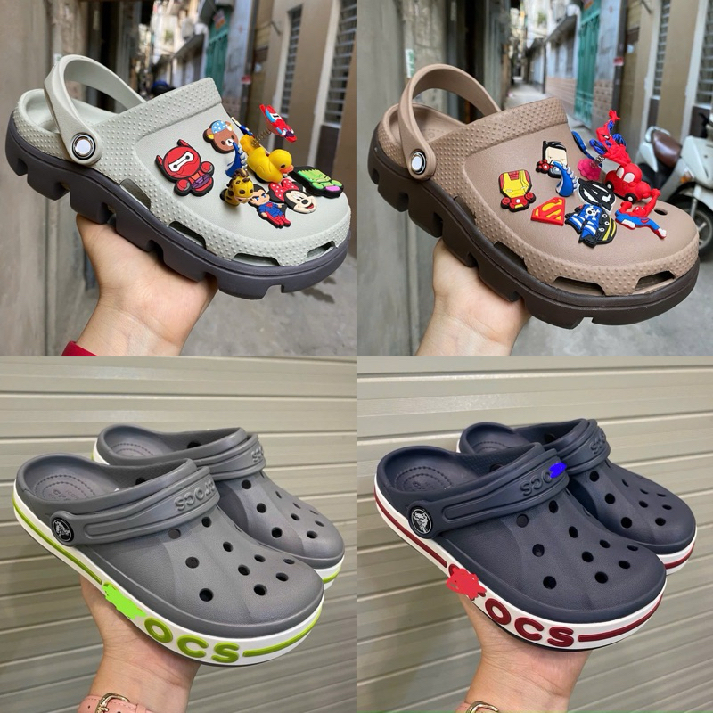 Dép sục cross ghi đế nâu tặng 12 stick