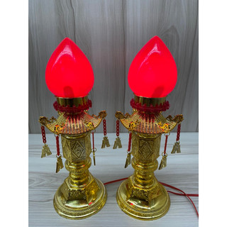 Đèn thờ trái đào toà tháp 38cm - Đèn tháp trái đào có dây treo tòn ten