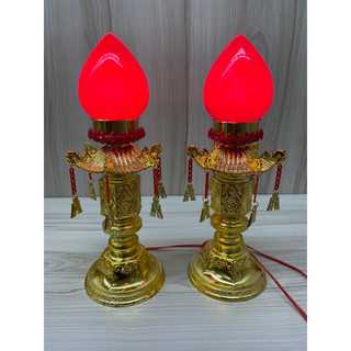 Đèn thờ trái đào toà tháp 38cm - Đèn tháp trái đào có dây treo tòn ten