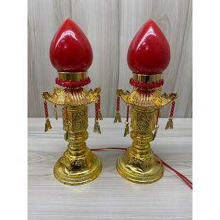 Đèn thờ trái đào toà tháp 38cm - Đèn tháp trái đào có dây treo tòn ten