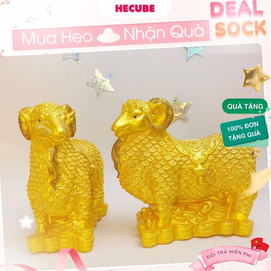 Ống Tiết Kiệm Hình Dê Vàng Kim Tiền Hecube Bự 30cm Heo Đất Lợn Tượng Trang Trí