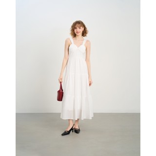 Đầm HOSHI hai dây tối giản thanh lịch màu trắng KHÂU BY CQ