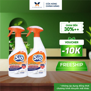 Bộ 2 Nước Tẩy Rửa Bồn Cầu, Nhà Tắm Trắng Sáng, Diệt Khuẩn SIO 750ml- Dạng chai xịt bọt tuyết, Hương gỗ, sử dụng tiện lợi