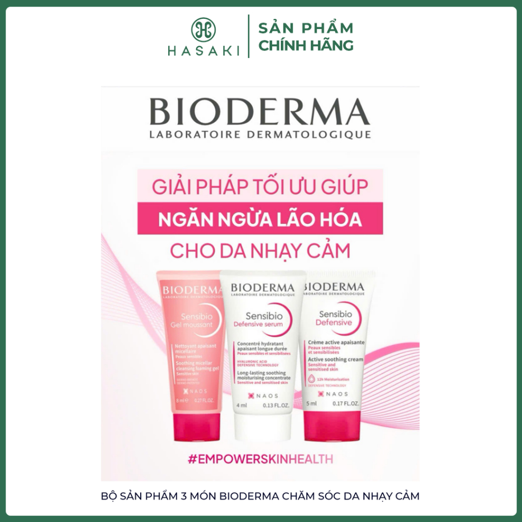 [QUÀ TẶNG KHÔNG BÁN] Bộ Sản Phẩm 3 Món Bioderma Chăm Sóc Da Nhạy Cảm Hasaki Sản Phẩm Chính Hãng