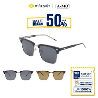 Kính Mát Nam AMO Chống UV400  AMO41610, Kính Mát Vuông, Kính Mát Kim Loại, Mắt Kính Mắt Việt
