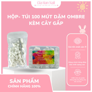  Hộp - Túi 100 mút dặm ombre kèm cây gắp - GIA HAN Nail 