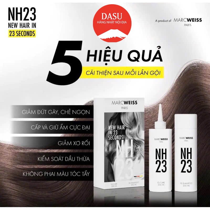 Bộ Dầu gội và Nước Dưỡng NH23 IQ REPAIR KIT 200ml giúp dưỡng ẩm và phục hồi độ bóng mượt cho mái tóc