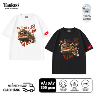 Áo thun yêu nước hình in ĐỘC LẬP TỰ DO lá cờ Việt Nam sắc nét chất cotton phù hợp cho cả nam và nữ thoáng mát