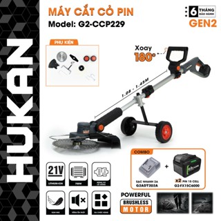 Máy cắt cỏ pin HUKAN G2-CCP229, Không chổi than 700w Lưỡi 21cm