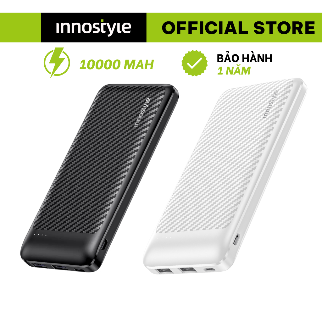 Pin dự phòng Innostyle Powersmart+ PD dung lượng 10000 mAh output 1C2A - Công suất 20W, chính hãng