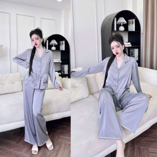 Đồ Ngủ Pijama Bigsize MIKY, Đồ Ngủ Bigsize Lụa Latin Cao Cấp Mềm Mại Xinh Xắn < 70KG