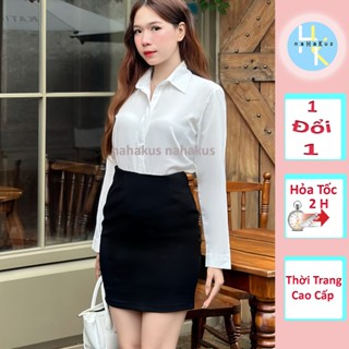 Áo Sơ Mi Công Sở Nữ Tay Dài Màu Trắng NAHAKUS Cao Cấp Nẹp Đôi Che Cúc Vải Lụa Hàn Ít Nhăn - SM01