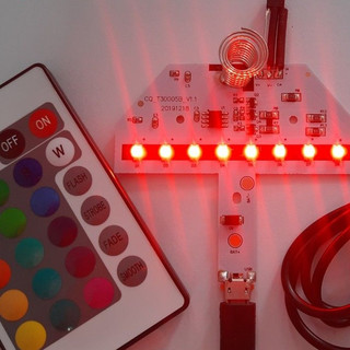Đế đèn LED 3D gỗ - Mạch đèn LED 3D 16 màu có remote