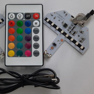Đế đèn LED 3D gỗ - Mạch đèn LED 3D 16 màu có remote