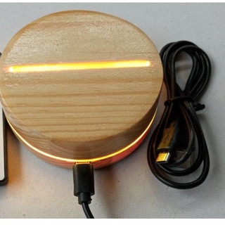 Đế đèn LED 3D gỗ - Mạch đèn LED 3D 16 màu có remote