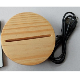 Đế đèn LED 3D gỗ - Mạch đèn LED 3D 16 màu có remote