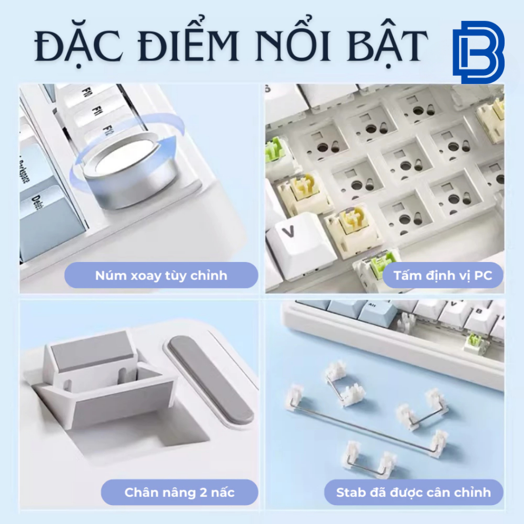 [BH 12TH] Bàn phím cơ không dây Aula F75 mạch xuôi - Hỗ trợ hotswap mạch 5pin - Có núm xoay tiện lợi | BigBuy360 - bigbuy360.vn