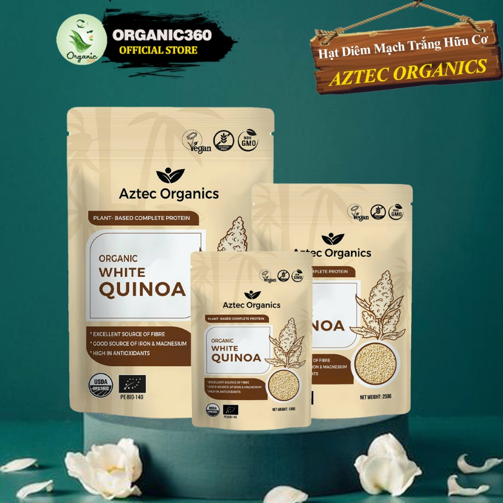 Hạt Diêm Mạch Quinoa Trắng Hữu Cơ AZTEC ORGANICS Organic White Quinoa