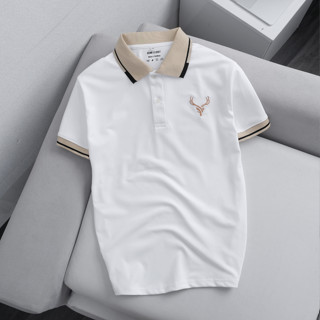Áo thun nam cổ trụ thêu logo DEER vải cá sấu cotton cao cấp mềm mịn chuẩn form sang trọng lịch lãm