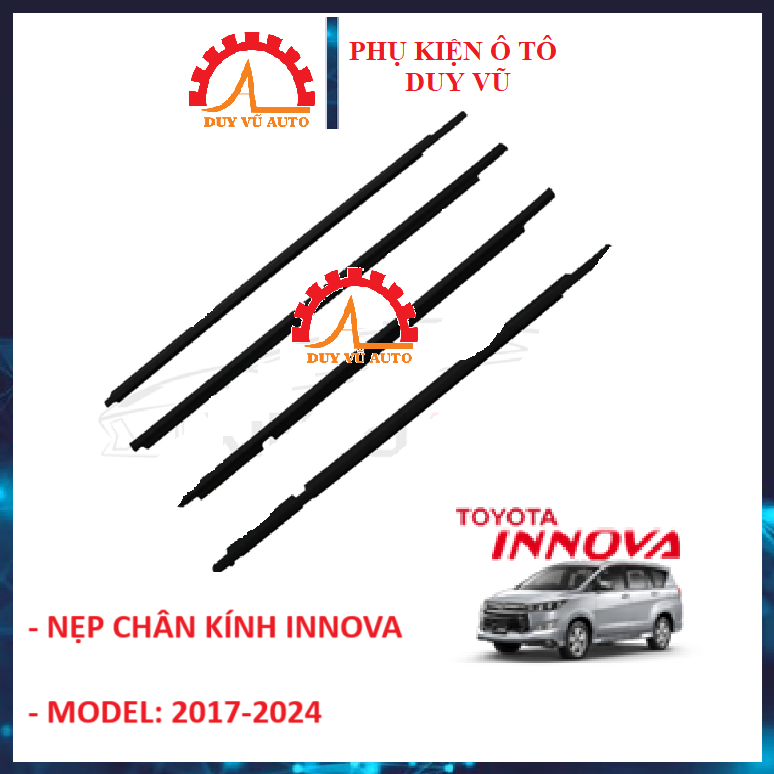 INNOVA 2017-2024 NẸP CAO SU CHÂN KÍNH NGOÀI XE INNOVA ĐỜI 2017 2018 2019 2020 2021 2022 2023 2024
