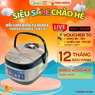 Nồi cơm điện tử Midea MB- FS5022/FS5023 - 1,8 Lít, Lòng niêu dày, nhiều chế độ nấu, Hẹn giờ tiện lợi