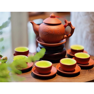 Bộ ấm chén gốm tử sa Bát Tràng