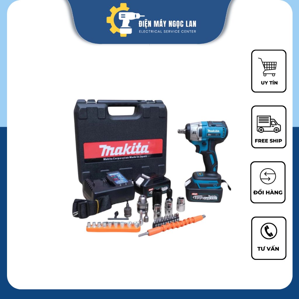 Máy Siết Bulong Makita DF331D 20V, Sử Dụng Động Cơ Không Chổi Than 3 đèn Led Trợ Sáng Chân Pin Phổ T