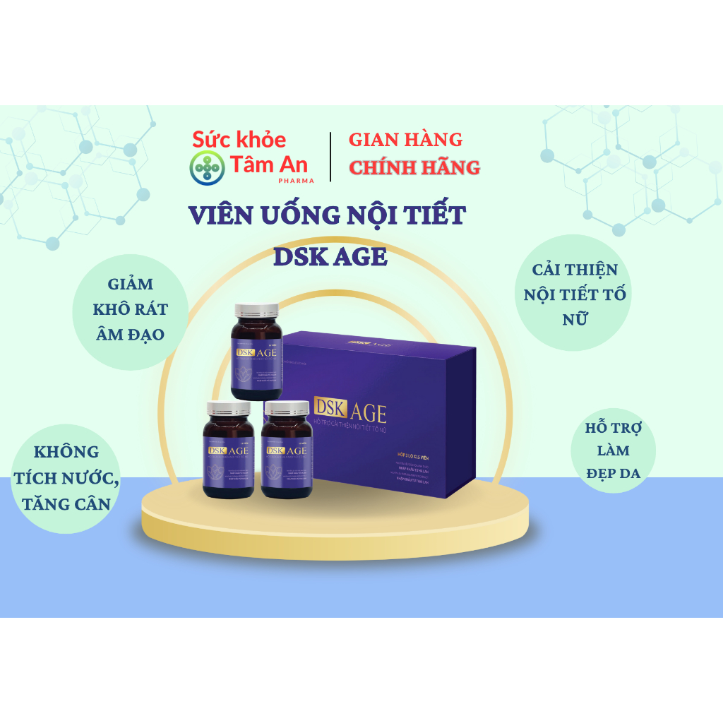 DSK AGE, Hỗ trợ cải thiện nội tiết tố nữ, giảm các triệu chứng bốc hoả, sạm da