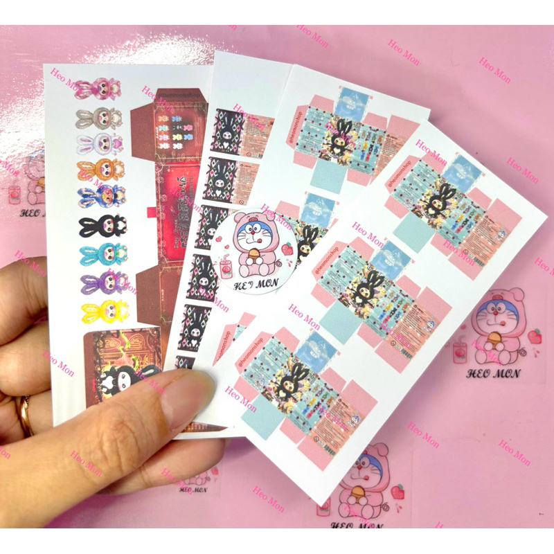 2 Set tự làm Blindbox Baby Three (thỏ thị trấn) mini bằng giấy