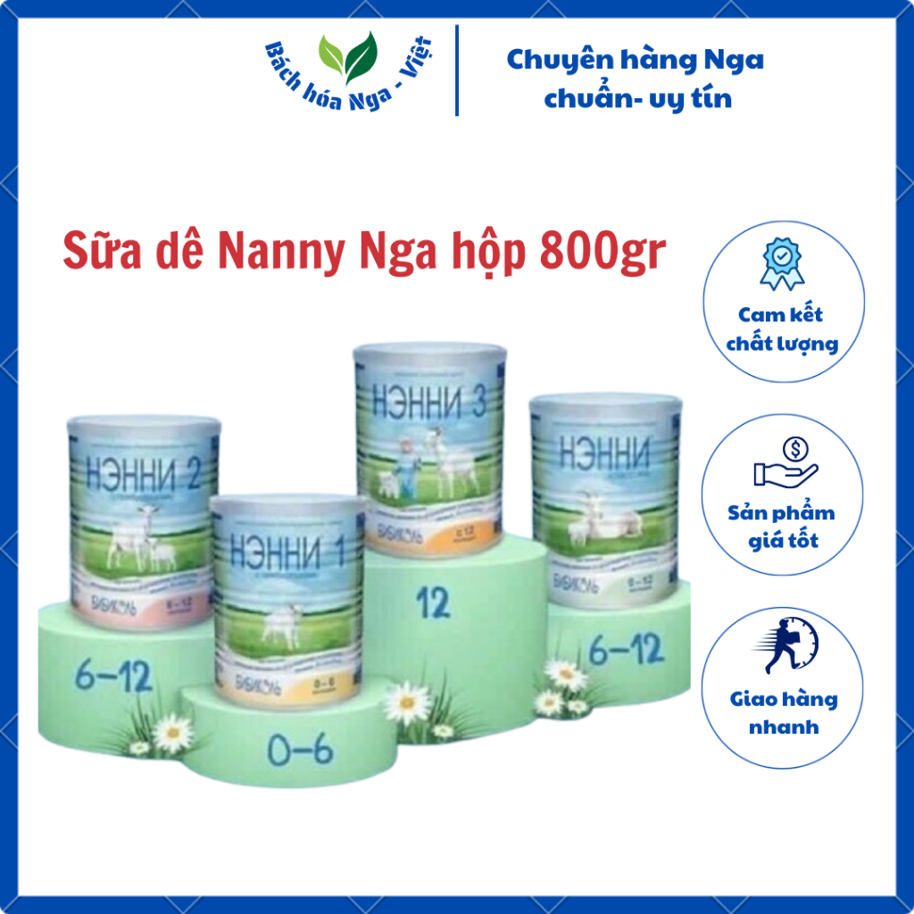 Sữa dê Nanny Vitacare xuất xứ Nga hộp 800gr